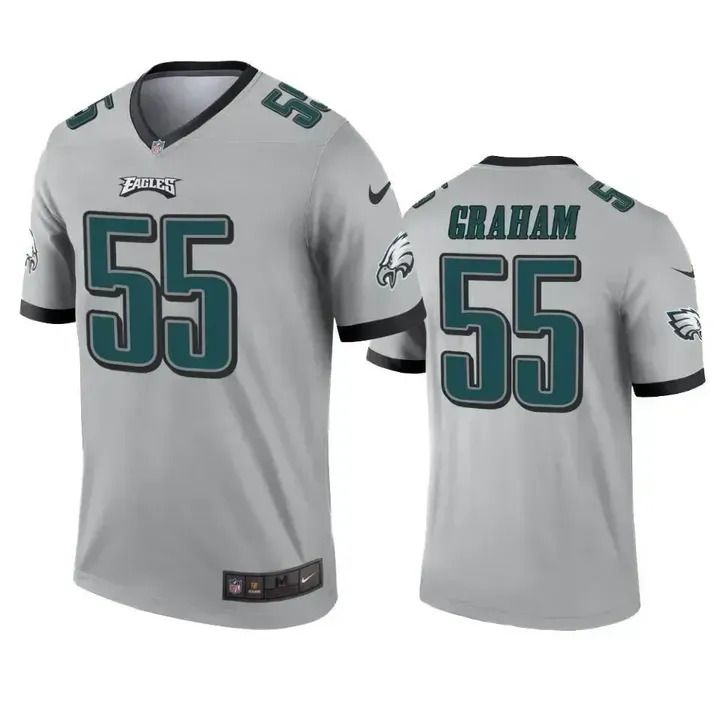 Men Philadelphia Eagles 55 Brandon Graham Nike Grey Inverted Legend NFL Jersey